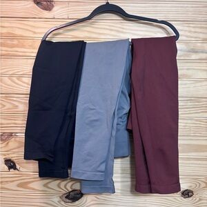 Set of Three Leggings - Black, Gray, and Brown